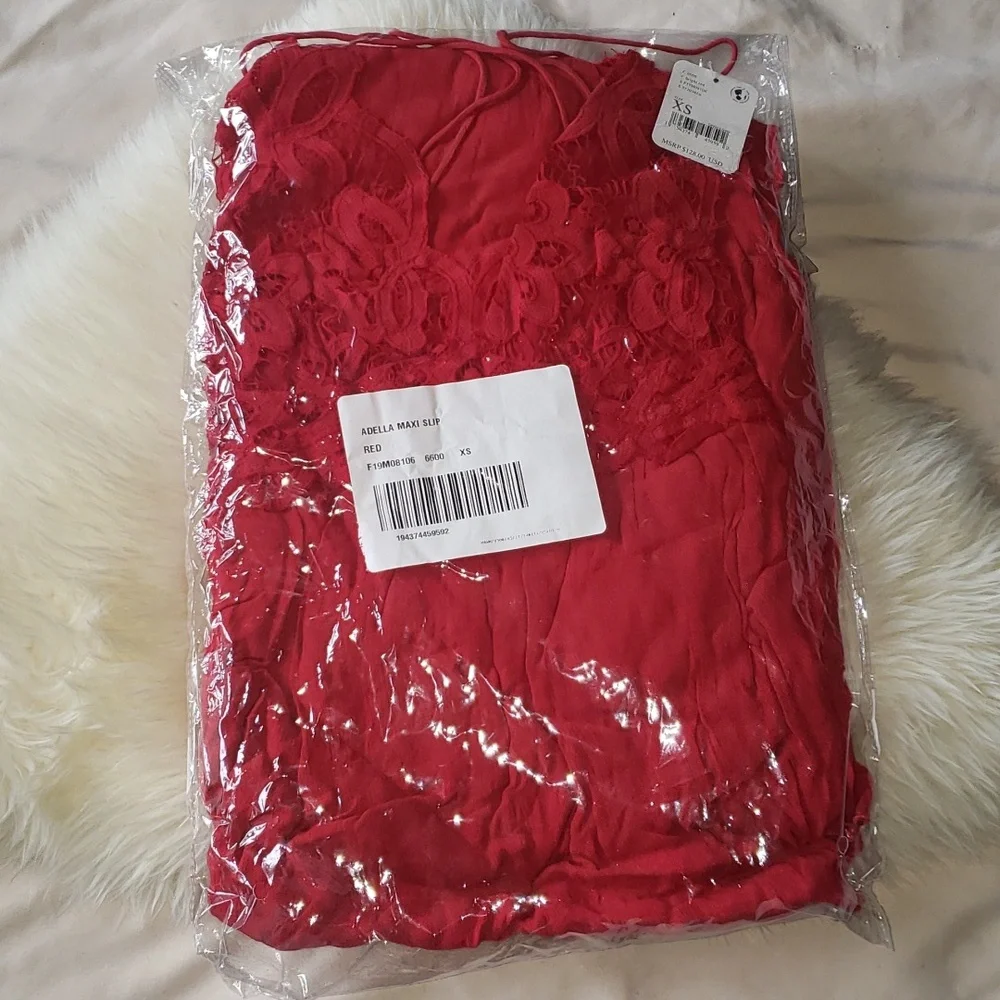 Free People Adella Slip Maxi Dress Red XS Nwt - Picture 6 of 7